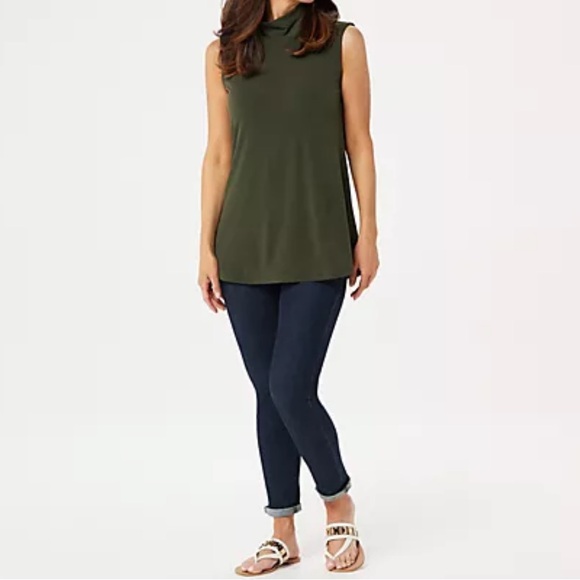 Susan Graver Modern Essentials Liquid Knit Mock Neck Top New Without Tags - Picture 7 of 7